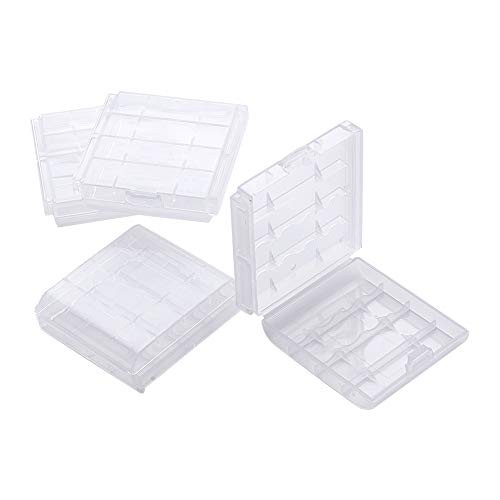 Fielect 4 x AAAAA Battery Storage Case Holder Organizer Box Transparent 4Pcs