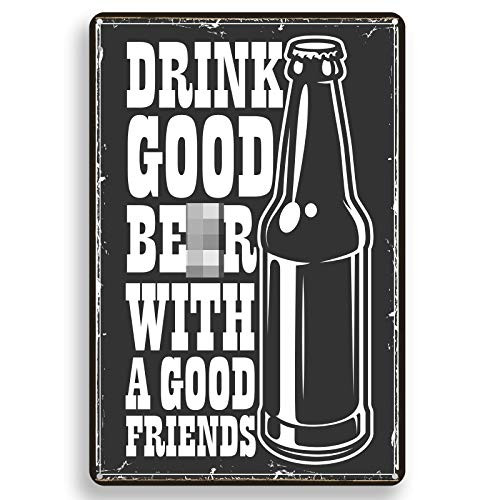 ForbiddenPaper Funny Quote Beer Metal Tin Sign Wall Decor - Beer Theme Vintage Bar Tin Sign for OfficeHomePubBar Decor Gifts - Best BirthdayThanksgiving 8x12 Inch