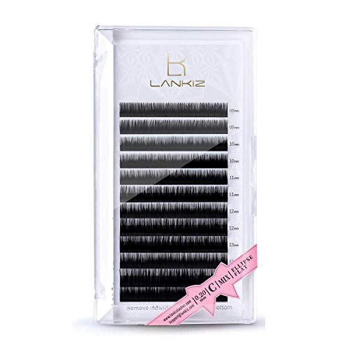 LANKIZ Ellipse Eyelash Extensions 0_2mm C Curl 9mm Flat Eyelash Extension Light Lashes Mink Individual Eyelashes Extension Mink False Lashes Supplies for Salon