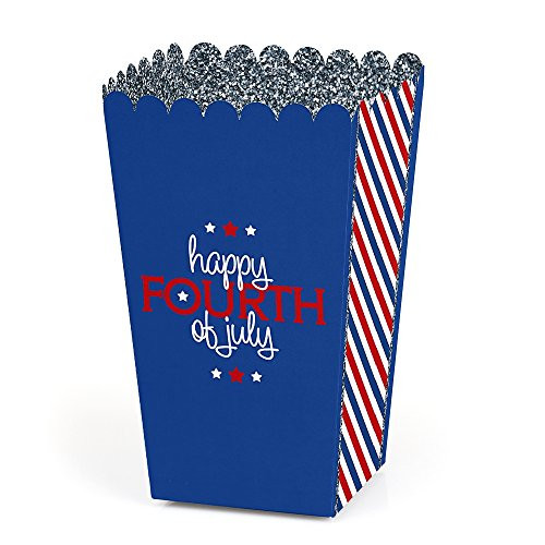 Big Dot of Happiness 4th of July - Independence Day Party Favor Popcorn Treat Boxes - Set of 12