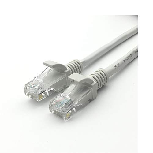 Cat 6 Ethernet Cable 17FT White - Flat Internet Network LAN Patch Cords  Solid Cat6 High Speed Computer Wire with Clips and  Snagless Rj45 Connectors for Router Modem 6_6FT2M