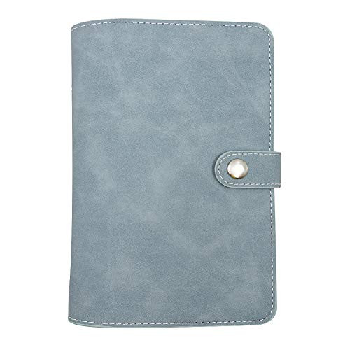 A6 PU Leather Notebook Binder Refillable 6 Round Ring Binder Cover for A6 Filler Paper Notebook Personal Planner Binder Cyan