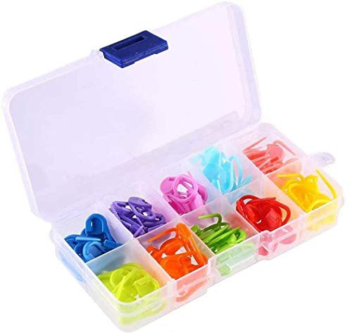 Crochet Locking Stitch Markers Clips 120 Pieces Stitch Markers Crochet Stitch Marker Knitting Markers Knitting Needle Clip for Handwork Knitting Craftwith Storage Box 10 Colors