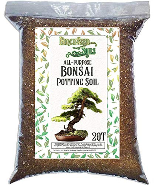 Bonsai Soil All Purpose Premium Fast Draining Organic Potting Mix 2 Quart Bag Size for use with All Varieties of Bonsai Trees