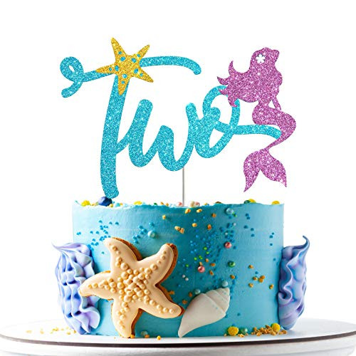 Mermaid Two Cake Topper Happy 2nd Birthday Cake Decor Im Two Sign Little Mermaid Birthday Party Decoration Supplies Daughter of the Sea Under the Sea Themed Ocean Themed Mermaid Two Cake Topper Happy 2nd Birthday Cake Decor Im Two Sign Little Mermaid Birthday Party Decoration Supplies Daughter of the Sea Under the Sea Themed Ocean Themed