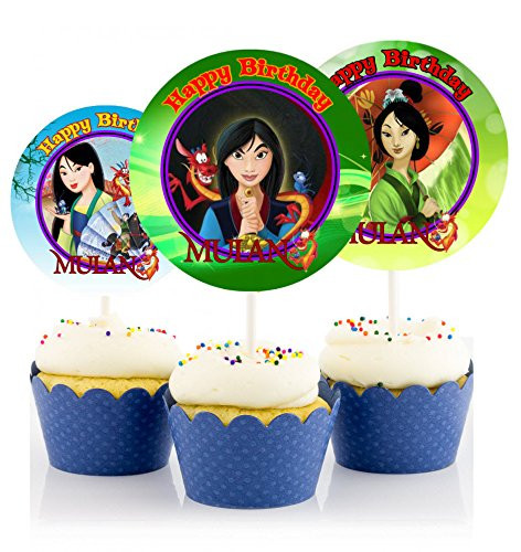 12 MULAN Birthday Inspired Party Picks, Cupcake Picks, Cupcake Toppers #1