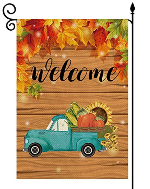 YaoChong Hello Fall Truck Pumpkin Maple Leaves Grain Garden Flag Vertical Double SizedSummer Autumn Seasonal Farmhouse Patio Lawn Burlap Yard Outdoor Decor 12_5 x 18 Inch YaoChong Hello Fall Truck Pumpkin Maple Leaves Grain Garden Flag Vertical Double SizedSummer Autumn Seasonal Farmhouse Patio Lawn Burlap Yard Outdoor Decor 12_5 x 18 Inch