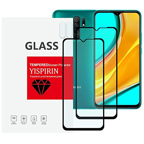 YISPIRIN Screen Protector Compatible With Xiaomi Redmi 9 2 Pack Anti-scratch Full coverage Easy Installation  Tempered Glass Screen Protector for Xiaomi Redmi 9