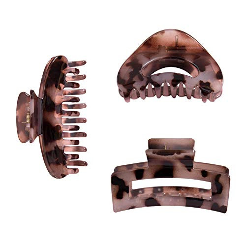 3 Packs Big Hair Claw Clips for Thick Hair Banana Jaw Hair Clip Tortoise Barrettes French Design Celluloid Hair Grip Clips Leopard Print Hair Clamps Accessories for Women Girls B Classic Color 3 Packs Big Hair Claw Clips for Thick Hair Banana Jaw Hair Clip Tortoise Barrettes French Design Celluloid Hair Grip Clips Leopard Print Hair Clamps Accessories for Women Girls B Classic Color