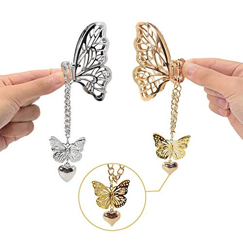 LYDZTION Hair ClipsLarge Metal Hair Claw Clips Hollow Non-slip Butterfly Pendant Hair Catch Jaw Clamp Hair Accessories for WomenButterfly LYDZTION Hair ClipsLarge Metal Hair Claw Clips Hollow Non-slip Butterfly Pendant Hair Catch Jaw Clamp Hair Accessories for WomenButterfly