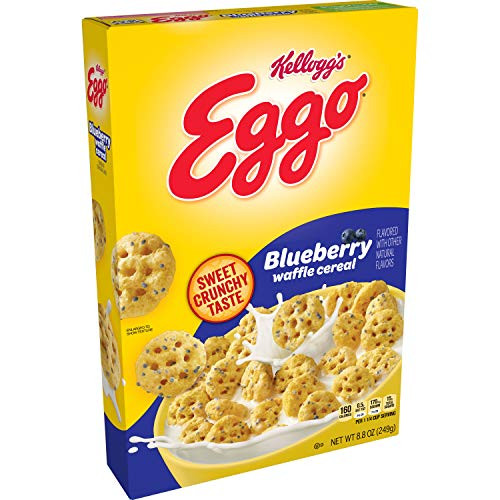 Kelloggs Eggo Breakfast Cereal Blueberry Waffle Good Source of 8 Vitamins and Minerals 8_8oz Box