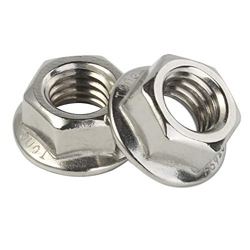 516-18 Serrated Flange Nuts Stainless Steel 18-8 304 Bright Finish Quantiy 25