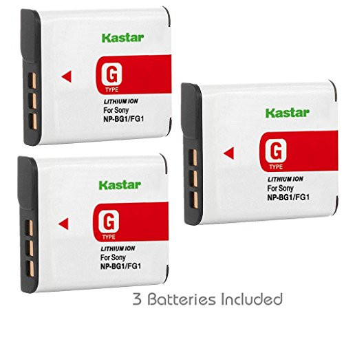 Kastar Battery (3-Pack) for Sony NP-BG1, NP-FG1 and Cyber-shot DSC-W220, DSC-W120, DSC-W150, DSC-H3, DSC-H7, DSC-H9, DSC-H10, DSC-H20, DSC-H50, DSC-H70, DSC-H55, DSC-HX5V, HX7V, HX9V, HX10V, HX30V Kastar Battery (3-Pack) for Sony NP-BG1, NP-FG1 and Cyber-shot DSC-W220, DSC-W120, DSC-W150, DSC-H3, DSC-H7, DSC-H9, DSC-H10, DSC-H20, DSC-H50, DSC-H70, DSC-H55, DSC-HX5V, HX7V, HX9V, HX10V, HX30V