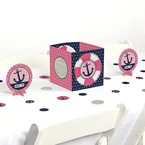 Ahoy - Nautical Girl - Baby Shower or Birthday Party Centerpiece & Table Decoration Kit Ahoy - Nautical Girl - Baby Shower or Birthday Party Centerpiece & Table Decoration Kit