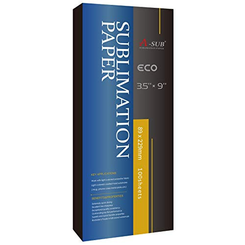 A-SUB Sublimation Paper 3_5x9 Inch for DIY Unique Christmas Gifts Compatible with Inkjet Printer which Match Sublimation Ink 100 Sheets