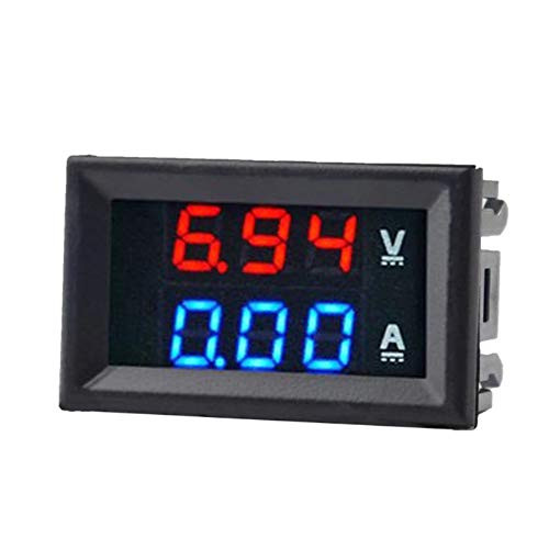 Chamtlnr 0_28 LED Voltmeter Ammeter Red and Blue Digital Multimeter Display Voltage Current Tester DC 0-100V 10A Detector Amp Volt Gauge