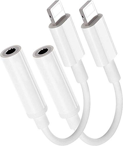 Apple MFi Certified 2 Pack Lightning to 3_5mm Headphone Jack Adapter for iPhone 3_5mm HeadphonesEarphones Adapter Aux Audio Connector Dongle for iPhone 11XSXRX87SEiPad Support iOS 13