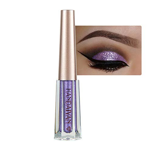 Junhe Diamond Glitter Liquid Eyeshadow  and  Eyeliner Pen Starry Sequins Mermaid Eye Shadow Long Lasting and Pigmented Waterproof Sparkling  and Shimmer Eyes Makeup11 Purple