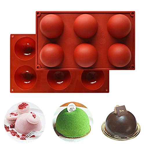 6 Holes Silicone Mold For Chocolate 2 Packs Baking Mold for Making Chocolate Cake Jelly Pudding Handmade Soap Round Shape BPA Free Cupcake Baking Pan