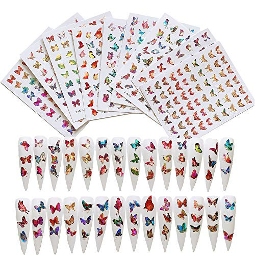 Macute Nail Art Stickers Butterfly Nail Sticker 9 Sheets Colorful Laser Butterfly Shape Nail Decals 3D Self Adhesive Designs for Women DIY Nail Art Decorations Fake False Nails Accessories Macute Nail Art Stickers Butterfly Nail Sticker 9 Sheets Colorful Laser Butterfly Shape Nail Decals 3D Self Adhesive Designs for Women DIY Nail Art Decorations Fake False Nails Accessories