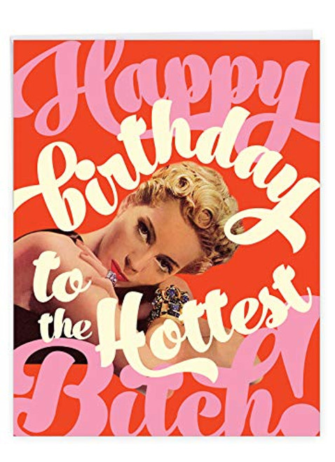 NobleWorks Hottest Byatch - Big Naughty Birthday Card for Women 8_5 x 11 Inch - Funny Adult Greeting Retro Notecard J7016BDG-US NobleWorks Hottest Byatch - Big Naughty Birthday Card for Women 8_5 x 11 Inch - Funny Adult Greeting Retro Notecard J7016BDG-US