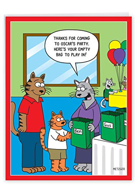 NobleWorks Empty Bag - Big Happy Birthday Card Funny 8_5 x 11 Inch - Pet Cat Humor Animal Cartoon Notecard for Kids Parents J3334BDG-US NobleWorks Empty Bag - Big Happy Birthday Card Funny 8_5 x 11 Inch - Pet Cat Humor Animal Cartoon Notecard for Kids Parents J3334BDG-US