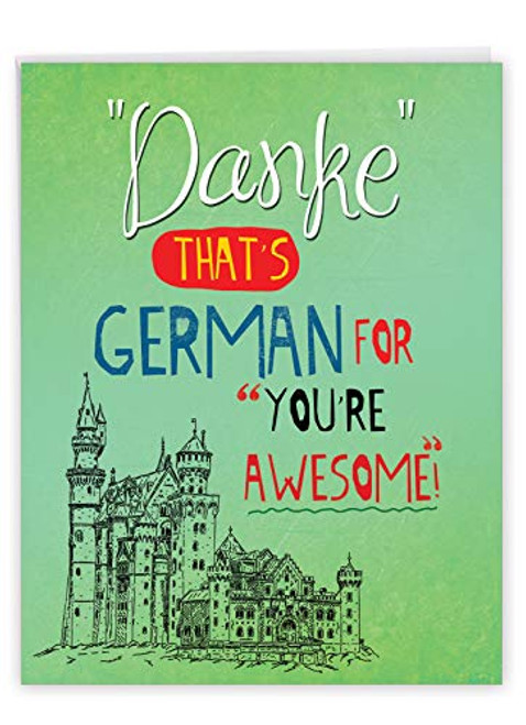 NobleWorks - Big Gratitude Card with Envelope 8_5 x 11 Inch - German Thank You Notecard - Danke Youre Awesome J3531TYG-US NobleWorks - Big Gratitude Card with Envelope 8_5 x 11 Inch - German Thank You Notecard - Danke Youre Awesome J3531TYG-US