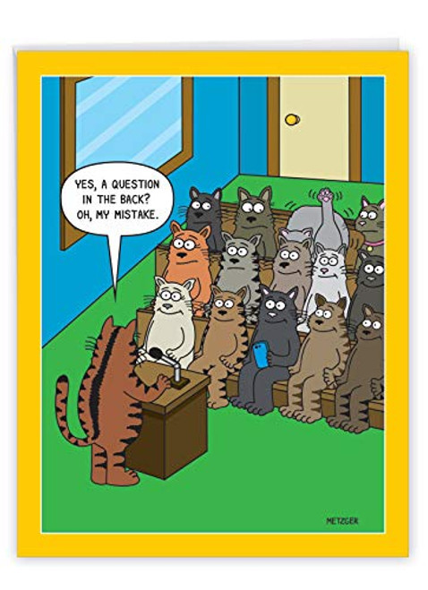 NobleWorks - Jumbo Adult Birthday Greeting Card 8_5 x 11 Inch - Cat Cartoon Humor Animal Notecard with Envelope - Cat Question J3674BDG-US NobleWorks - Jumbo Adult Birthday Greeting Card 8_5 x 11 Inch - Cat Cartoon Humor Animal Notecard with Envelope - Cat Question J3674BDG-US