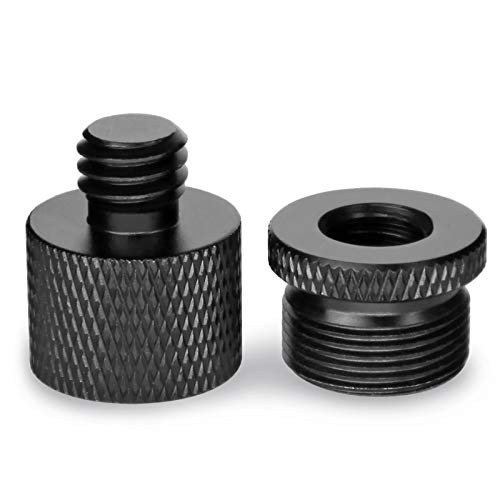 Avatar Mic Stand Adapter 58 Female to 38 Male and 38 Female to 58 Male Screw Adapter Thread for Microphone Stand Mount to Camera Tripod Adapter 2 Pack