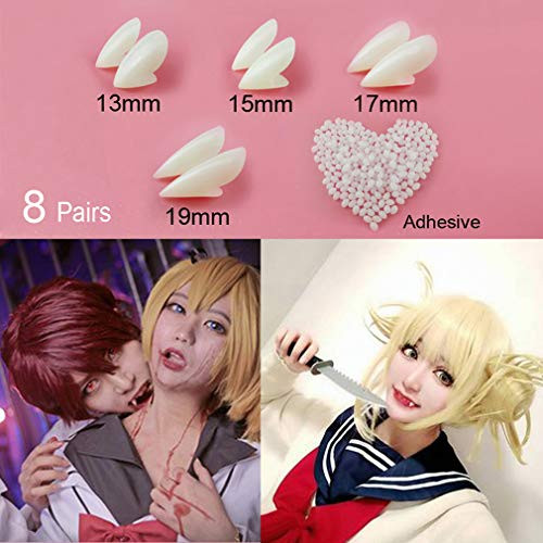 UVEEFUN 8 Pairs Vampire Teeth Fangs Fake Teeth for Halloween Party Zombie Ghost Devil Cosplay - Include Fangs Adhesive - 13mm 15mm 17mm 19mm UVEEFUN 8 Pairs Vampire Teeth Fangs Fake Teeth for Halloween Party Zombie Ghost Devil Cosplay - Include Fangs Adhesive - 13mm 15mm 17mm 19mm