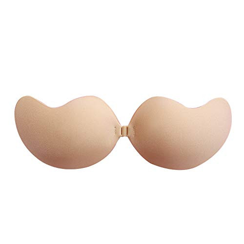 YEETTAS Adhesive Strapless Sticky Invisible Push up Silicone Bra for Backless Dress