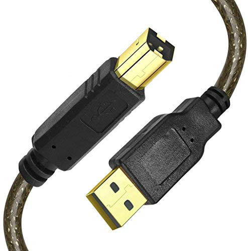 Printer Cable USB 2_0 Printer Scanner Cable High Speed A Male to B Male Cord for HP Canon Epson Dell Samsung etc 15FT