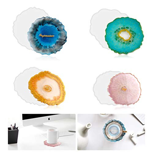 Coaster Molds for Resin Casting 4pcs Irregular Resin Coaster Molds for Making DIY Craft Epoxy Resin Molds