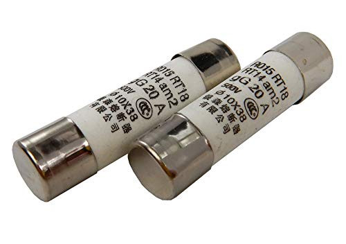 Zephyr Low Breaking Ceramic Cartridge Fuse Set of 2 10x38mm 500V 20 Amp