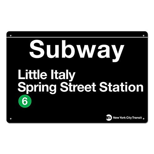 SIGNCHAT Little Italy Metal Subway Sign Metal Subway Sign 8x12 inch