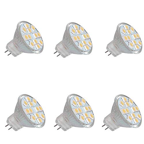 EBD Lightng MR11 GU4 LED Light Bulbs (6 Pack) GU4 Bi-Pin Base AC12V 2W (20W Halogen Light Bulbs) 3000K Warm White Utral Bright Spotlight for Home Landscape Track Lighting