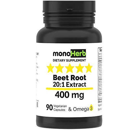 Beet Root 400 mg - 8000 mg Equivalent - 201 Extract - 90 Vegetarian Capsules