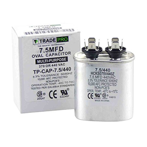 TradePro 7.5 MFD 370/440 Volt Oval Run Capacitor