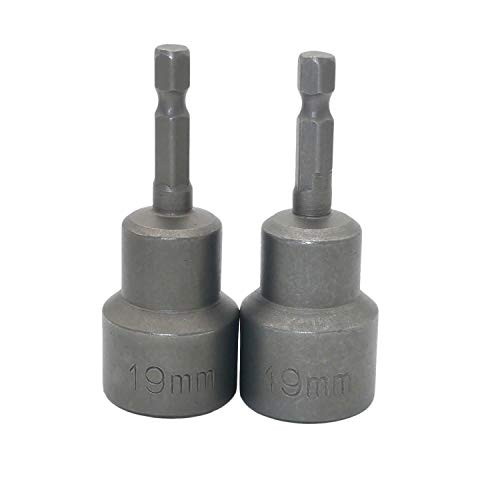 Hex Shank Magnetic Nut Driver Power Screw Drill Bits Socket Wrench Tools 2Pcs 19mm