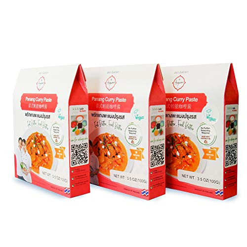 Angwara Vegan Easy Prepare Thai Curry Sauce Meal Starter Kit Vegan Panang Curry 3-Pack