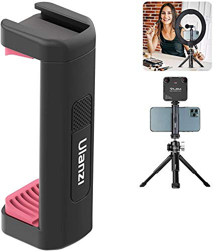 Phone Tripod Mount Ulanzi ST-19 Phone Tripod Mount with Cold Shoe Mount for Mic LED Video Light 14 Tripod Screw for iPhone 12 11ProPro Max XS Plus Samsung Galaxy OnePlus Google Pixel Vlogging