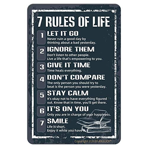 Metal Tin Signs - 7 Rules of Life - Plague Poster for Cafe Home Farm Supermarket Bar Pub Garage Hotel Diner Mall Garden Door Wall Decor Art Metal Tin Signs - 7 Rules of Life - Plague Poster for Cafe Home Farm Supermarket Bar Pub Garage Hotel Diner Mall Garden Door Wall Decor Art