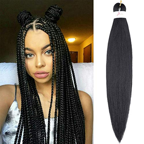 26 Inch Pre Stretched Braiding Hair Easy Braid Crochet Hair 8 PacksLot Professional Itch Free Kanekalon Synthetic Fiber Hot Water Setting Yaki Texture Braid Hair Extensions 2