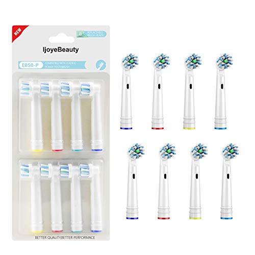 Toothbrush Heads Compatible with Oral-B Electric Toothbrush 8Pack Replacement Whitening Toothbrush Heads