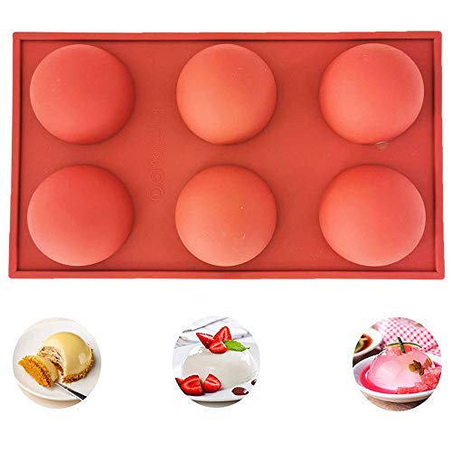 6 Holes Hot Chocolate Bomb Mold - Half Sphere Large Chocolate Molds Silicone for Cake Jelly Pudding Handmade Soap 6 Holes Hot Chocolate Bomb Mold - Half Sphere Large Chocolate Molds Silicone for Cake Jelly Pudding Handmade Soap