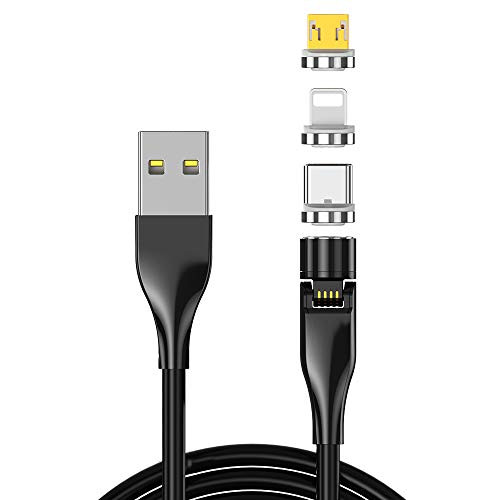 360 and 180Rotation 3 in 1 Magnetic Data Cable 3A Fast Charging and Data Transfer USB Magnetic Cable Magnetic Charging Cable with Micro USB I-Product and Type C 360 and 180Rotation 3 in 1 Magnetic Data Cable 3A Fast Charging and Data Transfer USB Magnetic Cable Magnetic Charging Cable with Micro USB I-Product and Type C