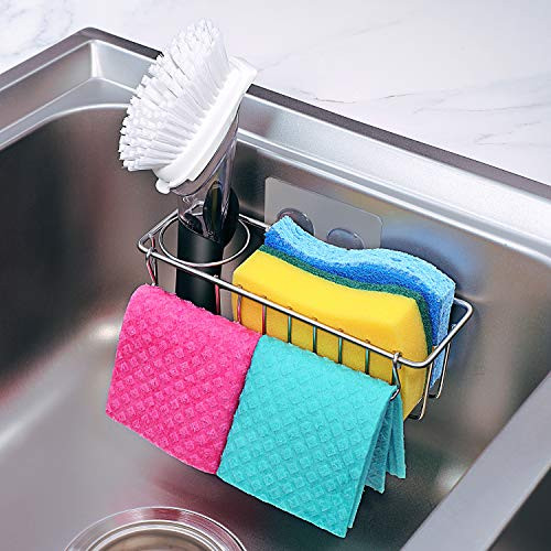 New Folding Design 3-in-1 Adhesive Kitchen Sink Caddy Sponge Holder  Brush Holder  Dish Cloth Hanger In-sink Dish Sponge Caddy 304 Stainless Steel Rust Proof Kitchen Organizer Rack New Folding Design 3-in-1 Adhesive Kitchen Sink Caddy Sponge Holder  Brush Holder  Dish Cloth Hanger In-sink Dish Sponge Caddy 304 Stainless Steel Rust Proof Kitchen Organizer Rack