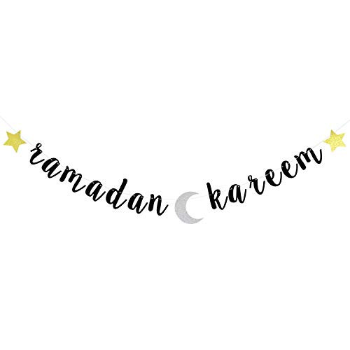 Glitter Ramadan Kareem Banner - Eid Festival Muslim Islam Party Decoration Supplies -2020 Hajj Mubarak Umrah Mubarak Islamic Party Sign Glitter Ramadan Kareem Banner - Eid Festival Muslim Islam Party Decoration Supplies -2020 Hajj Mubarak Umrah Mubarak Islamic Party Sign