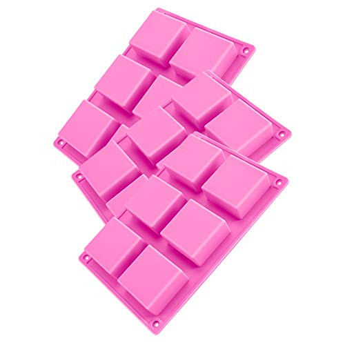 DIFENLUN Silicone Soap Molds 3 Pack 6-Cavity Non-Stick Silicone Baking Mold Cake Pan for Soap Making Muffin Loaf Brownie CornbreadPink