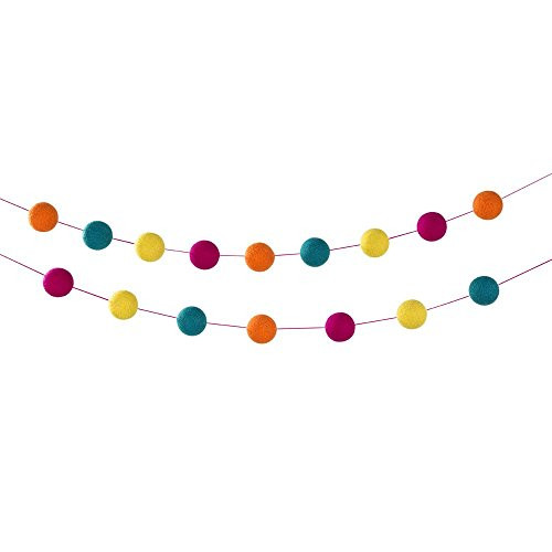 Talking Tables Decadent Decorations Pom Pom Garland (8 Ft.) for a Tea Party, Birthday or Luau Party, Multicolor